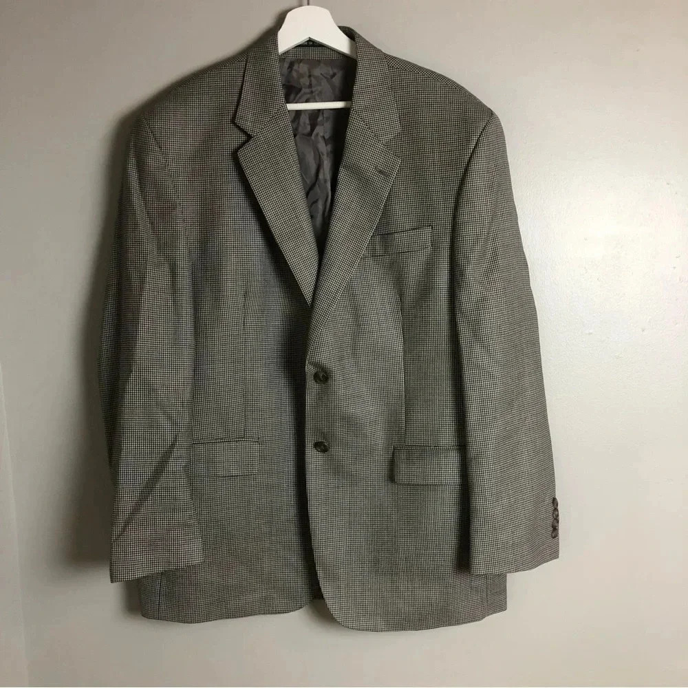 Lauren Ralph Lauren Men's Wool Blend Tan Plaid Blazer Size 44R